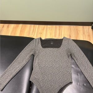 a new day Charcoal Animal Print Bodysuit
